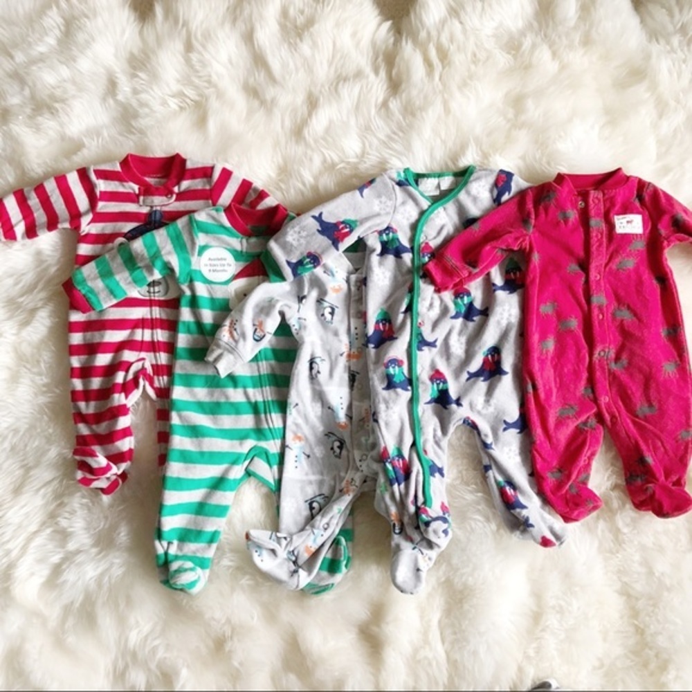NWT Carter’s koala baby zip up sleepers Christmas